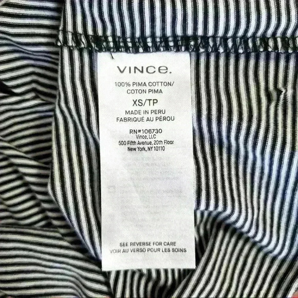 Vince Black & Gray Feeder Stripe Pocket T-Shirt - Picture 10 of 11